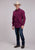 Roper Mens Yoke Embroidery Broadcloth Wine Cotton Blend L/S Shirt