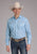 Roper Mens 2427 Mini Cross Blue Cotton Blend L/S Shirt