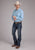 Roper Mens 2427 Mini Cross Blue Cotton Blend L/S Shirt