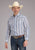 Roper Mens 2429 Paisley Trellis Blue Cotton Blend L/S Shirt
