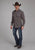 Roper Mens Floral Print Brown/Cream Cotton Blend L/S Shirt