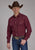 Roper Mens 2287 Dot Print Wine Cotton Blend L/S Shirt