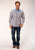 Roper Mens 1634 Plaid Fancy Blue/Chocolate Cotton Blend L/S Shirt