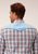 Roper Mens 1634 Plaid Fancy Blue/Chocolate Cotton Blend L/S Shirt