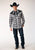 Roper Mens Grey Plaid Black Cotton Blend L/S Shirt