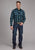 Roper Mens 2128 Windowpane Multi Blue Cotton Blend L/S Shirt