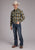 Roper Mens 2410 Plaids Tan Cotton Blend Fancy Leaves L/S Shirt