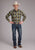 Roper Mens 2410 Plaids Tan Cotton Blend Fancy Leaves L/S Shirt