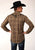 Roper Mens Fancy Cactus Plaid Brown Cotton Blend L/S Shirt
