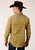 Roper Mens Butterscotch Plaid Yellow Cotton Blend L/S Shirt