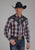 Roper Mens Leaf Plaid Black/Grey Cotton Blend L/S Shirt