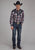 Roper Mens Leaf Plaid Black/Grey Cotton Blend L/S Shirt