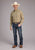 Roper Mens 2445 Broadcloth Tan Cotton Blend L/S Shirt