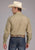 Roper Mens 2445 Broadcloth Tan Cotton Blend L/S Shirt
