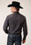 Roper Mens Solid Broadcloth Charcoal Cotton Blend L/S Shirt