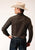 Roper Mens Solid Broadcloth Chocolate Brown Cotton Blend L/S Shirt