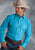 Roper Mens 9839 Broadcloth Turquoise Cotton Blend L/S Shirt