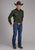 Roper Mens 2132 Broadcloth Dark Olive Cotton Blend L/S Shirt