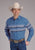 Roper Mens 2404 Border Stripe Blue Cotton Blend L/S Shirt