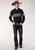 Roper Mens Black/Grey Cotton Blend Border Stripe L/S Shirt