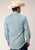 Roper Mens 55/45 Ombre Stripe Aqua/Cream Cotton Blend L/S Shirt