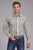 Roper Mens 2403 Ombre Stripe Navy/White Cotton Blend L/S Shirt