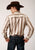 Roper Mens Cream Ombre Stripe Brown Cotton Blend L/S Shirt