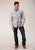 Roper Mens 1626 Retro Mini Floral Blue Cotton Blend L/S Shirt