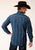 Roper Mens Floral Wallpaper Blue Cotton Blend L/S Shirt