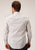 Roper Mens Wallpaper Stripe Fancy White Cotton Blend L/S Shirt