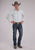 Roper Mens 2481 Retro Floral Grey/White Cotton Blend L/S Shirt