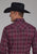 Roper Mens 2104 Plaid Wine/Black Cotton Blend L/S Shirt