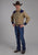 Roper Mens 2233 Wallpaper Tan/Navy Cotton Blend Retro L/S Shirt