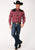 Roper Mens Contrast Fancy Yoke Red Cotton Blend L/S Shirt