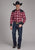 Roper Mens 2131 Plaid Retro Red/White Cotton Blend L/S Shirt