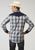 Roper Mens Madris Plaid Blue Cotton Blend L/S Shirt