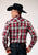 Roper Mens Grey Plaid Red Cotton Blend L/S Shirt