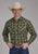Roper Mens 2127 Plaid Olive/Orange Cotton Blend L/S Shirt