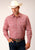 Roper Mens 55/45 Small Scale Red Multi Cotton Blend L/S Shirt