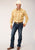 Roper Mens 55/45 Plaids Tangerine/Yellow Cotton Blend L/S Shirt