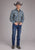 Roper Mens 2412 Plaid Blue Cotton Blend L/S Shirt