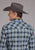 Roper Mens 2412 Plaid Blue Cotton Blend L/S Shirt