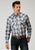 Roper Mens 1971 Madras Plaid Blue Cotton Blend L/S Shirt