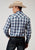 Roper Mens 1973 Americana Plaid Grey Cotton Blend L/S Shirt