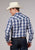 Roper Mens 2060 Plaid Navy/Cream Cotton Blend L/S Shirt