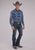 Roper Mens 2482 Western Plaid Carolina Blue Cotton Blend L/S Shirt