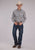 Roper Mens 2483 Western Plaid Cocoa/Sky Blue Cotton Blend L/S Shirt