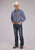 Roper Mens 2484 Western Plaid Navy/Light Blue Cotton Blend L/S Shirt