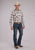 Roper Mens 2488 Western Plaid Cream/Tangerine Cotton Blend L/S Shirt