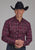 Roper Mens 2104 Plaid Wine/White Cotton Blend L/S Shirt